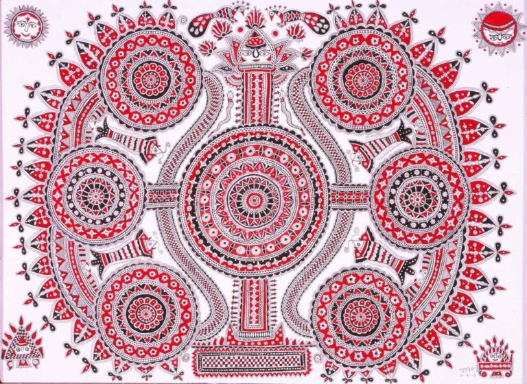 Traditional Madhubani art classes for adults by Rajni Dutta Art. Learn intricate patterns and cultural techniques.