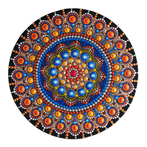 Symmetrical mandala art with intricate geometric patterns and spiritual symbolism.