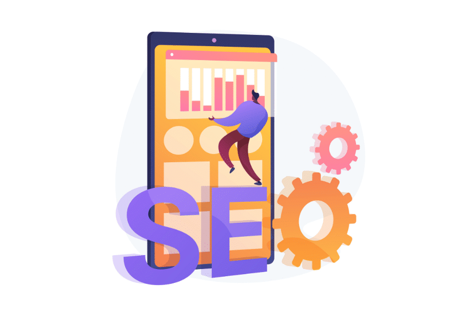 SEO analytics dashboard by Rajni Dutta Art & Design showing keyword rankings, website traffic insights, and optimization performance metrics.