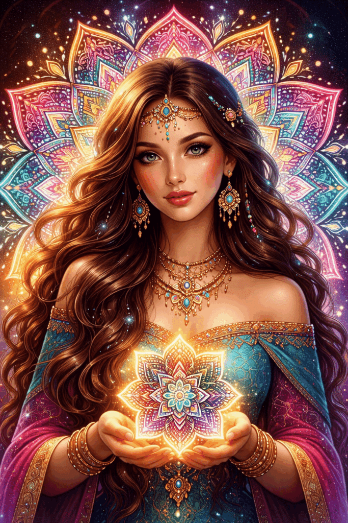 beautiful mandala art girl