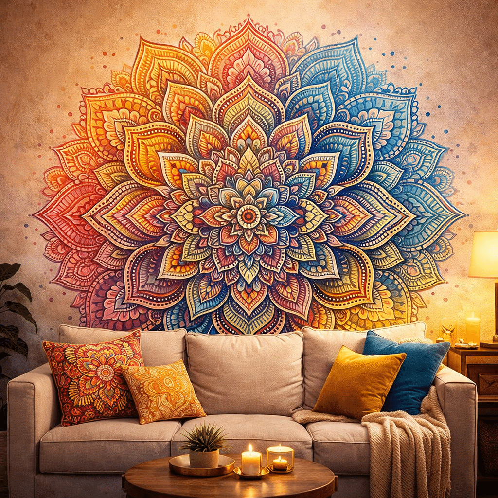 mandala art on wall